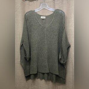 ADORA Women's V-Neck Sweater in Charcoal